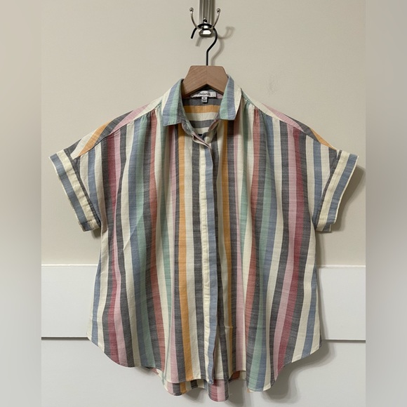 Madewell Multi-Color Hilltop Stripe Button-Up Top Size XS - Picture 3 of 9